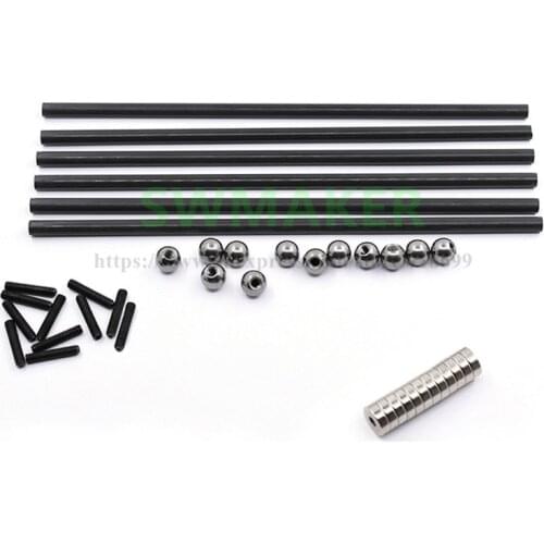 Delta Kossel K800 200mm 4x6MM Carbon Rod kit + K800 Round Screw Ball +Round Magnetic Bracket for 3D Printer