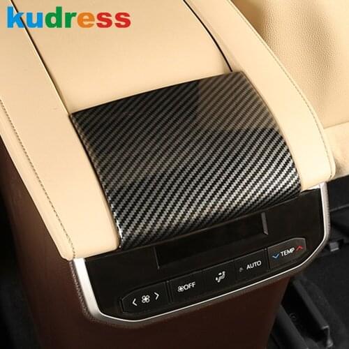 For Toyota Highlander Hybrid 2021 2022 Carbon Fiber Style Center Armrest Box Panel Cover Trim Car Interior Accessories
