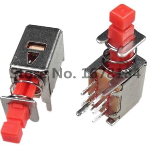 100PCS A03 PS-22F03 straight key switch key switch channel self-locking power switch button switch 6 feet