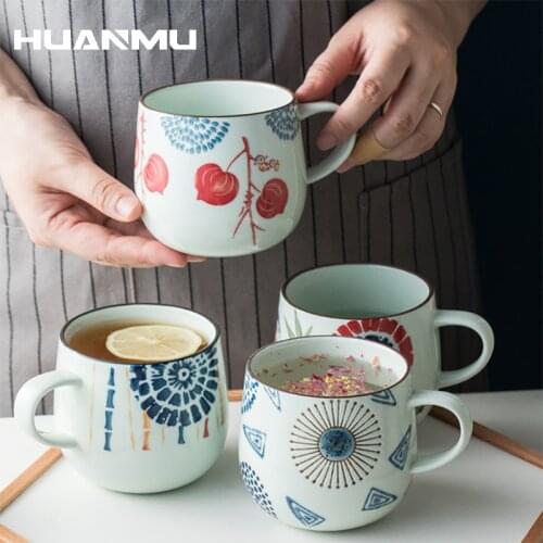 Coffee Mug Japanese Style Hand Painted Office Ceramic Coffee Tea Cocoa Mug Unique Gift Water Cup Home Drinkware Vintage Espresso