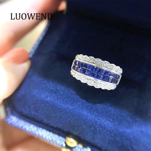 LUOWEND Sapphire Rings
