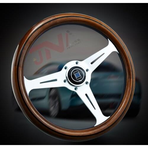 Real Wood Racing Car Steering Wheel Deep Corn 14inch Steering Wheel