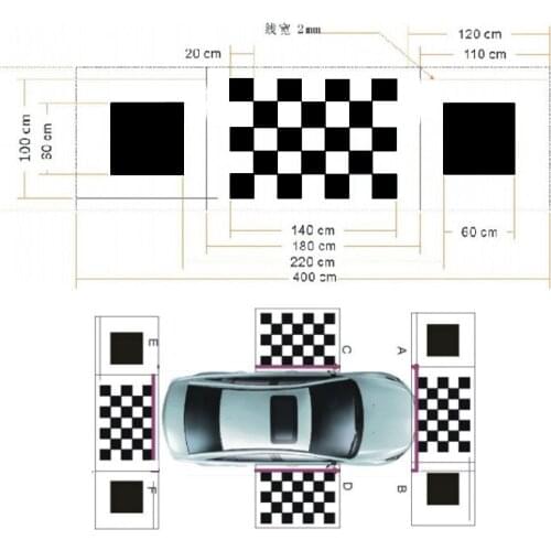 Panoramic surround DVR birds-eye view system 360-degree vehicle camera system 3D 2D debugging calibration cloth