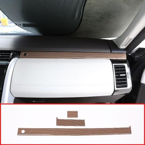 Sands Wood Grain Style ABS Plastic Central Control Storage Strips Trim For Land Rover Discovery 5 2017-2018 Car Accessories 3pcs