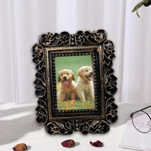 Retro photo frame oval square photo frame frame bracket wedding home decoration baroque small photo frame wedding gift