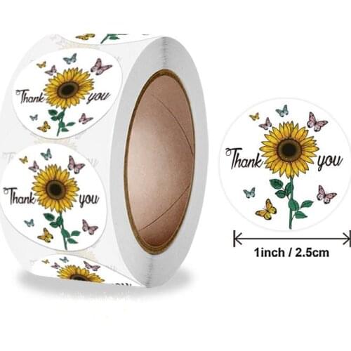 The latest sun flower Stickers seal labels for package decoration party wedding labels school stationery sticker