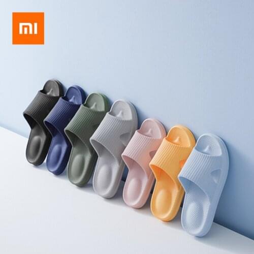 Xiaomi Men Women Couples Flat Slippers Summer Flip Flops Sandals Household Casual Bath Slip On Slides With Bulge Massage Dots