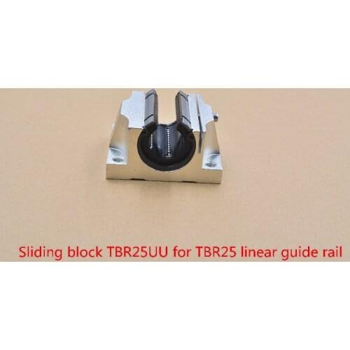 TBR25UU aluminum block 25mm Linear motion ball bearing slide block for TBR25 25mm linear guide rail cnc part 1pcs