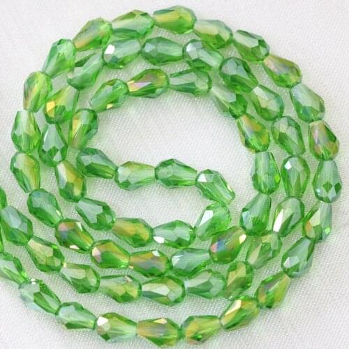 High quality crystal glass teardrop faceted 5X7mm for women loose spacers beads jewelry making findings accessories 70pcs B1172