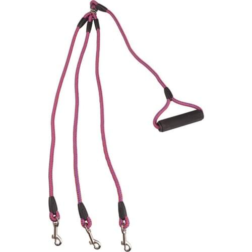 High Quality Nylon Knitted 3 Dog Leash Pet Dog Padded Handle Braided Double Triple Dog Lead Leashes for Small Medium Large Dogs