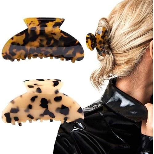 Ruoshui Woman Fashion Acrylic Leopard Hair Claws Trendy Hairpins Hairgrips Hair Accessories Headwear Hairclip Ornaments
