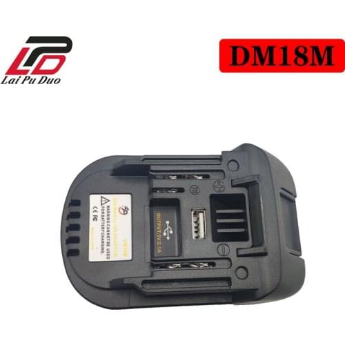 DM18M Battery Adapter For Mikwaukee 20V Lithium for Dewalt DCB200 DCB205 20V Li-Ion Battery For Makita BL1830 BL1840 BL1850