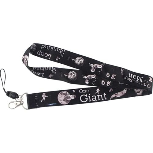 ZF2103 1pcs Astronaut Landed On The Moon Space Walked Exploration Lanyard Badge ID Lanyards Mobile Phone Rope Key Lanyard