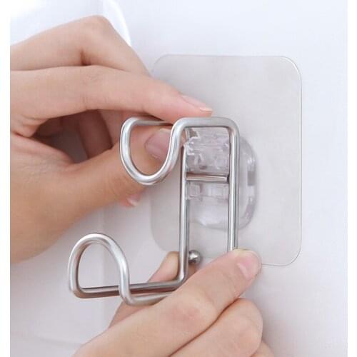 1PC Waterproof Self Adhesive Stainless Steel Washbasin Hanger Bathroom Kitchen Basin Reusable Sticker Hook Bathroom Accessories