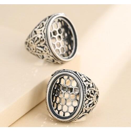 15*20mm 925 STERLING SILVER Semi Mount Bases Blanks base blank Pad men ring Setting jewelry findings (without stone) A5410