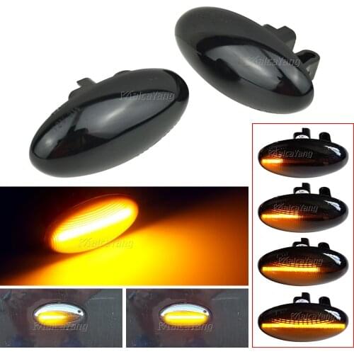 2x LED Dynamic Turn Signal Side Marker Light For Peugeot 1007 107 108 206 207 301 307 407 4007 607 Partner Expert Traveller