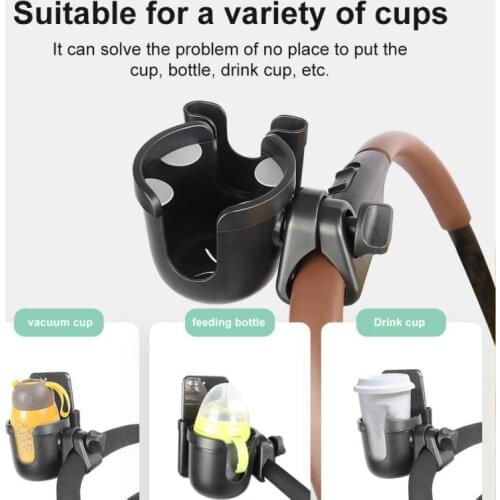 ABS Baby Stroller Accessories Cup Holder With Mobile Phone Case 2-in-1 Universal Stroller Baby Bottle Water Cup Holder Buggy