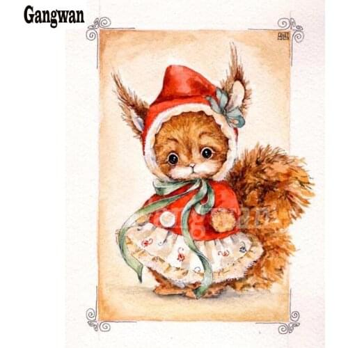 Diy Daimond Painting 3D diamond rhinestone full square drill full round diamond embroidery cartoon Squirrel picture kids decor