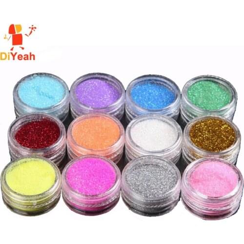 12 colors /lot Glitter Tattoo Body Glitter Powder Shimmer Glitter Tattoos Powder Colors Nail Art Acrylic Glitter Dust Decoration