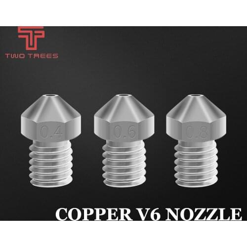 3D Printer Parts V6 Copper Plated Volcanic Nozzle M6 Volcano Nozzle For 3D Printer Hotend Nozzles For E3d V6 Hotend BLV Mgn Cube