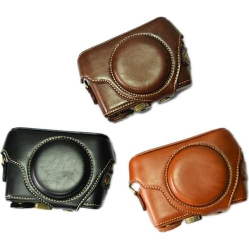 PU Leather Camera Case For Sony RX100 RX100 II III RX100 IV V RX100 VI Camera Bag Cover With Strap