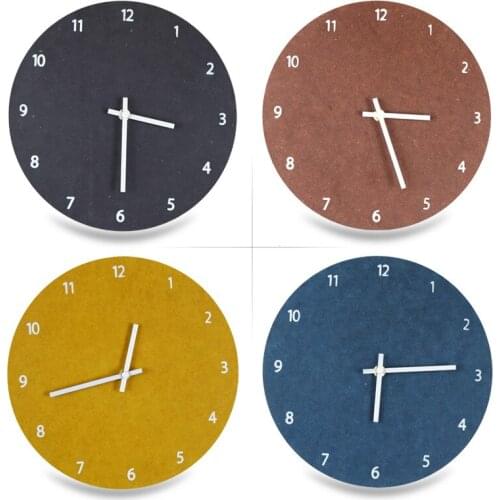 Wooden Wall Clock Living Room Bedroom Mute Solid Wood Watches Round Digital Wall Clocks