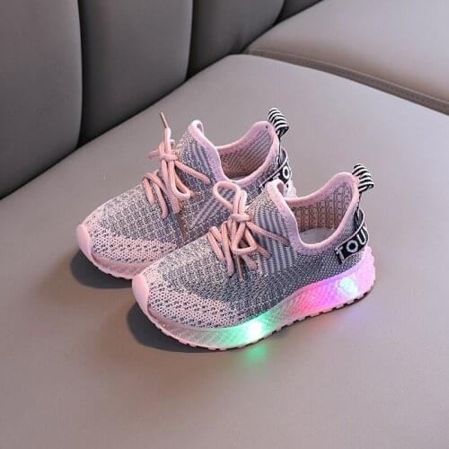 Childrens 2021 Sneakers Toddler Little Kid LED Sneakers Soft bottom Children Luminous Shoes Boys Girls Sport Running Shoes