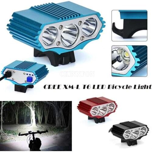 DHL 20PCS 12000 Lm 3 x XML T6 LED 3 Modes Bicycle Lamp Bike Light Headlight Cycling Torch Outdoor Accessories