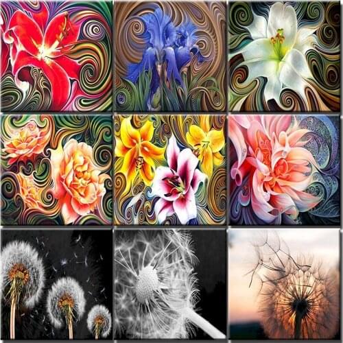 Diy HandPainted Oil Painting Paint By Numbers For Adults Children Abstract Flowers Picture Colouring Unique Gift Home Decor Kit