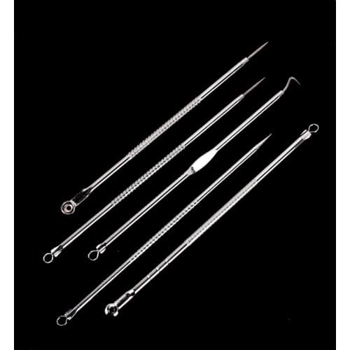 Stainless Steel Blemish Whitehead Blackhead Remover Comedone Acne Extractor Removal Needles Pimple Kit Makeup Tools #255327