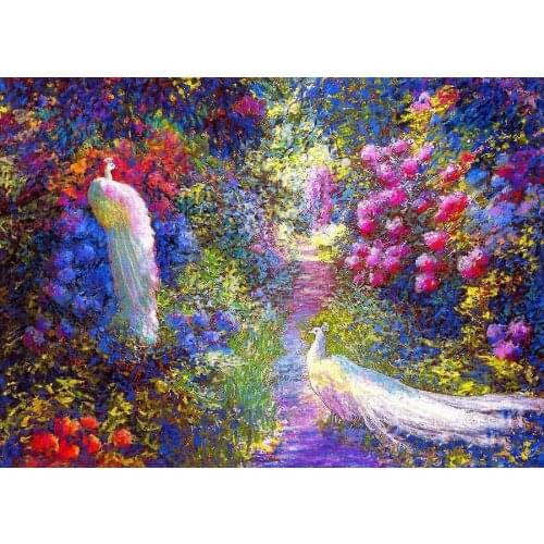 Jmine Div 5D peacock flower garden Full Diamond Painting cross stitch kits art High Quality Animal 3D paint by diamonds