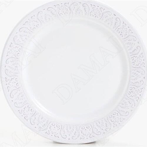 Retro Ceramic Plate Simplicity Relief Fruit Salad Plates Restaurant Serving Tray Breakfast Desktop Bread Pan Kitchen Tableware