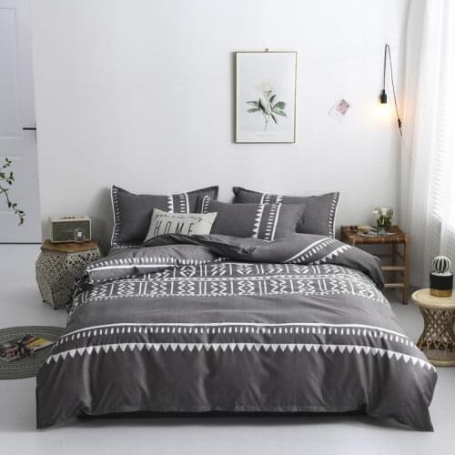 Nordic Cover Set 220X240 Kingsize Simple Bedding Set Stepped Couple Bed Quilt Sheets Single Double Queen