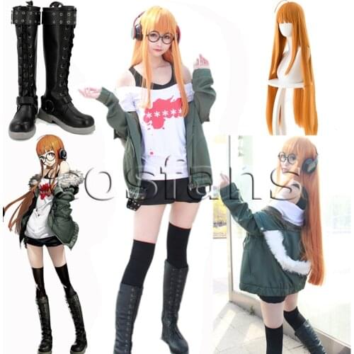 Anime Sakura Futaba Cosplay Persona 5 Cosplay Costume Futaba Sakura Uniforms outfit Jacket+T-shirt+Shorts+Belt+Stockings+Glasses
