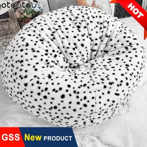 OTAUTAU Big XXL Bean Bag with Filling Cute Spotty Puff Seat with Stuffed Giant Beanbag Sofa Chair Pouf Ottoman Lounge Furniture