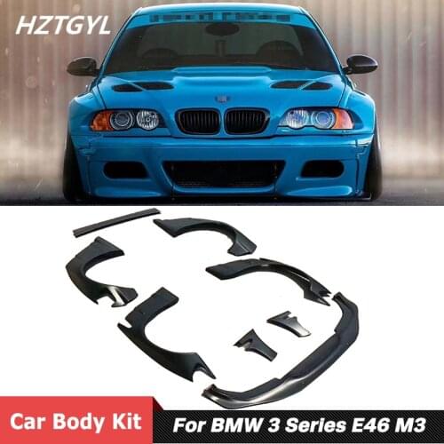 LB Style Unpainted FRP Material Front Bumper Fender Flares For BMW 3 Series E46 M3 Tuning