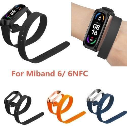 Metal Shell With Extra Long Strap For Xiaomi Mi Band 6 xaomi xiomi xiami xioami xaiomi Miband Bnad Band6 Watchband Bracelet