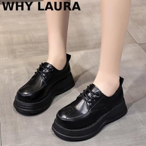 Japans new fashion platform fashion British style simple casual comfortable single shoes womens platform sole shoes