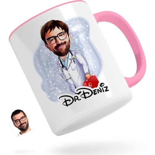 Personalized Men 'S Emergency Medical Technician Caricature Of Pink Mug Bardak-1