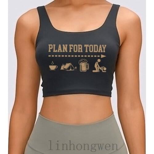 Plan For Today Coffee Caping Beer Make Love Beer Women Tank Top Fit Spring Personalized Natural Round Neck New Style Crop Top
