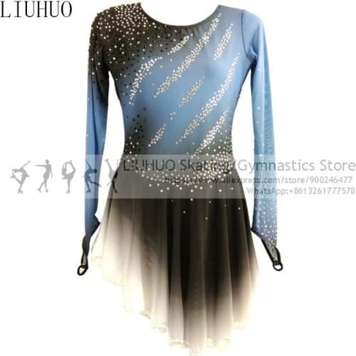 Figure Skating Dress Girls Ice Skating Gradient Performance Cheer Rhythmic Gymnastics Competition Dance Leotard Artistic Costume