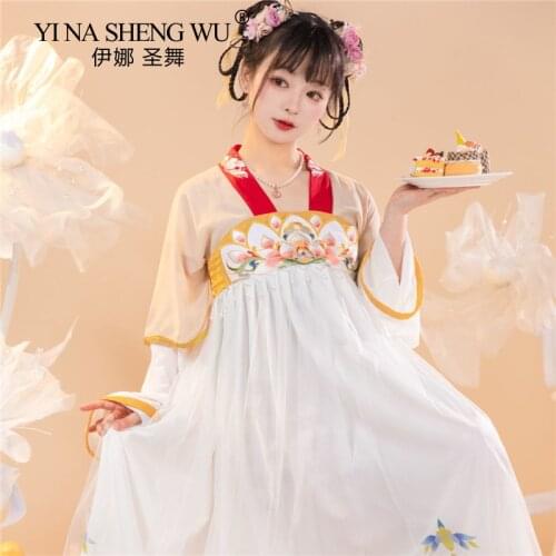 Chinese Style Ancient Hanfu Dress Folk Dance Costume Women Han Dynasty Princess Fairy Hanfu Dance Clothing Cosplay Dress Outfit