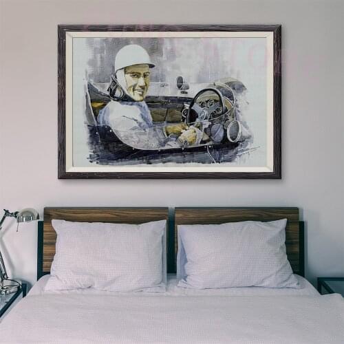 T026 Retro Racing Car Classic Painting Racing people 36 Custom Silk Poster Home Deco Wall Art Christmas Gift