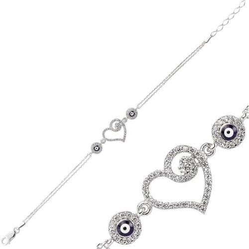 Silverlina Sterling Silver Heart Women Bracelet