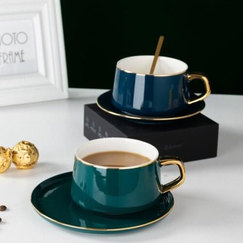 Nordic red wine Phnom Penh coffee cup simple home ceramic afternoon tea restaurant snack dish set with spoon