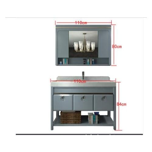 Modern Nordic bathroom cabinet combination solid wood floor smart mirror American toilet bathroom cabinet wash basin basin cabin