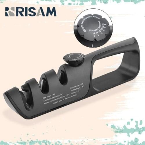 Adjustable Angle Button Sharpener Tool Knife Sharpener 3 Stage Scissors Sharpening Stone Professional Kitchen Grinder Knives