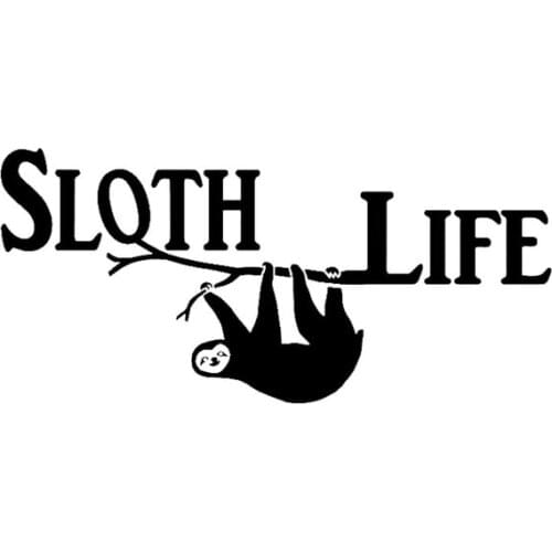 13.8CM*6.2CM Sloth Life Funny Vinyl Car Window Sticker Decal Black Silver