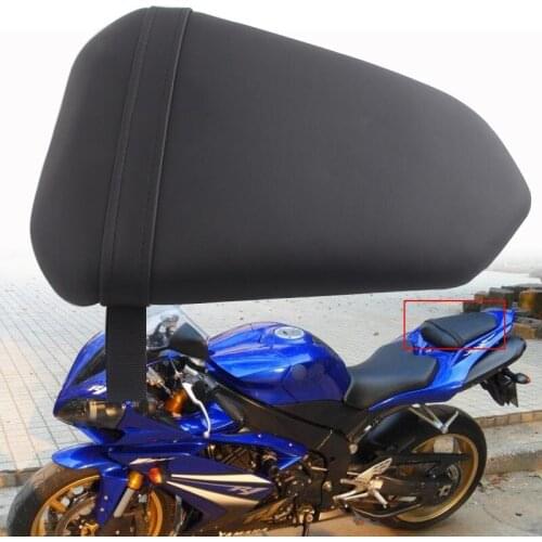 Motorcycle Rear Pillion Passenger Cowl Seat Fits For YAMAHA YZF-R1 2007-2008 Black Leather Seat Cover Cowl Pad Newest