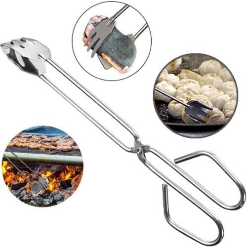 New stainless steel food clip barbecue clip 304 food clip barbecue clip thickened wood carbon clip 9 inch 12 inch